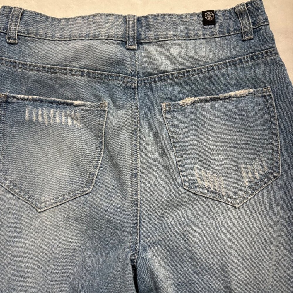 Distressed Blue High-Waisted Mom Jeans By Elite Jeans Size 7/28 - Picture 11 of 11